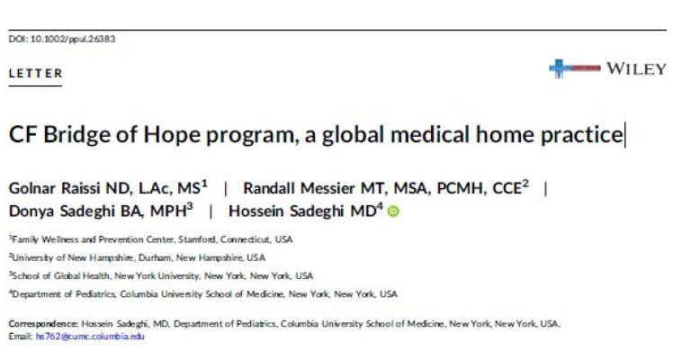 CF Bridge of Hope program, a global medical home practice